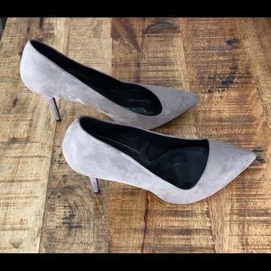 Aldo grey suede pointy toe heel